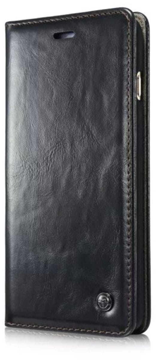 Caseme Oil Wallet lederen case iPhone 6 Plus 6s Plus - Bookcase Zwart