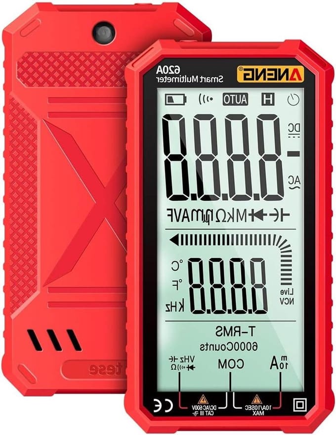 Digitale Multimeter - Spanningstester Stroommeter - Elektrische Metingen Uitvoeren - Groot LCD Scherm - 6000 Counts - Rood