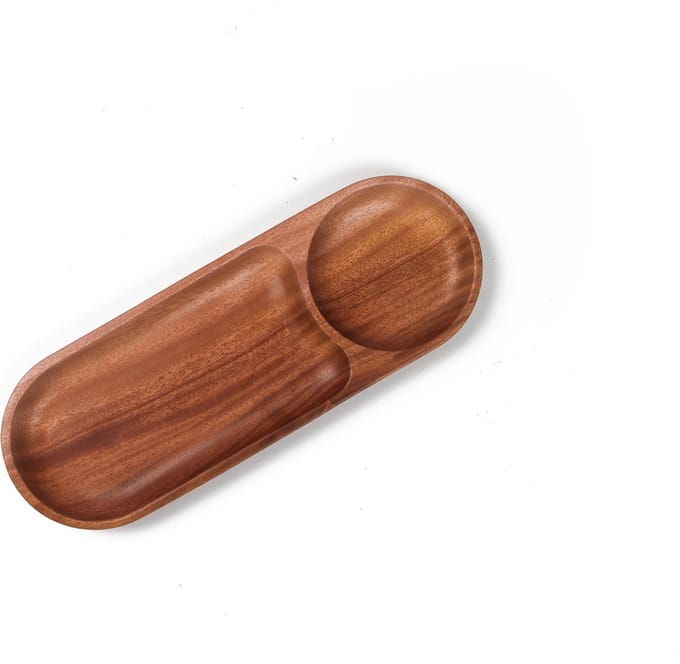 Khaya - houten chip & dip tray - voor tapas & snacks - eco-vriendelijk - vegan