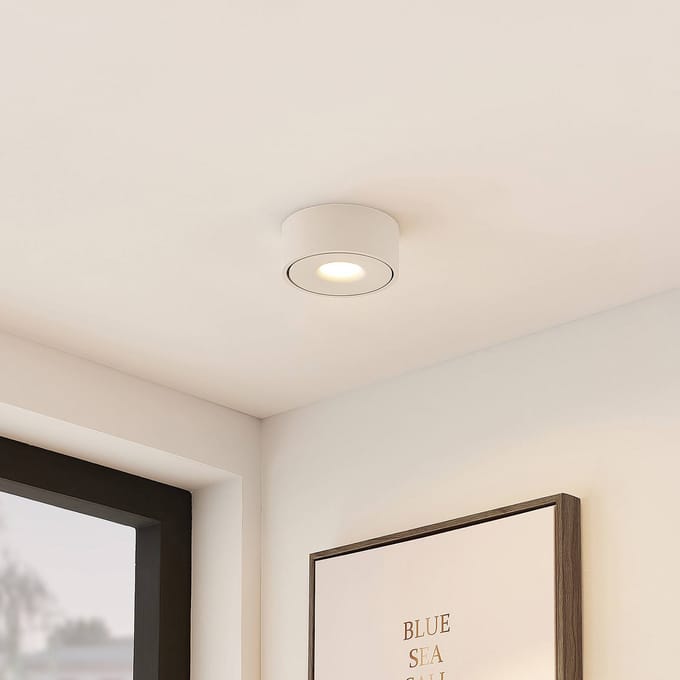 Arcchio LED plafondlamp Rotari, wit, metaal, Ø 12 cm