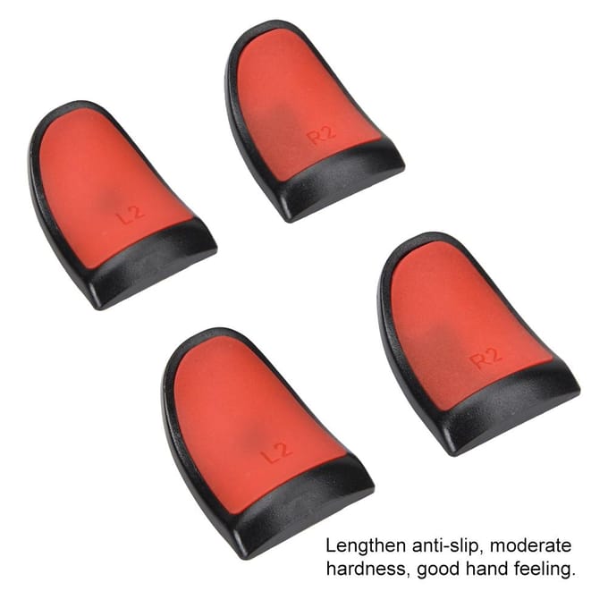 L2 R2 Verlengde Grips Zachte Aanraking Controller Verlengstukken Knop Verlenging Trigger voor PS4(Rood) rood