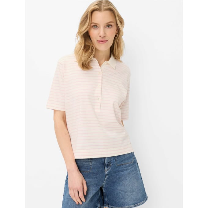 Brax Dames Poloshirt  Style CLIA S candy pink, roze, maat 48