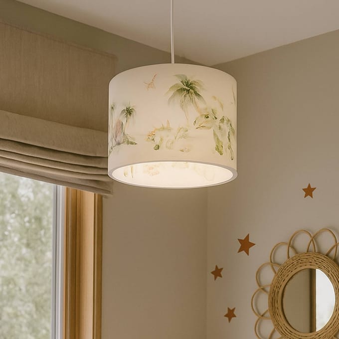 Elobra Hanglamp Jurassic, wit/gekleurd, Ø 38 cm, kunststof