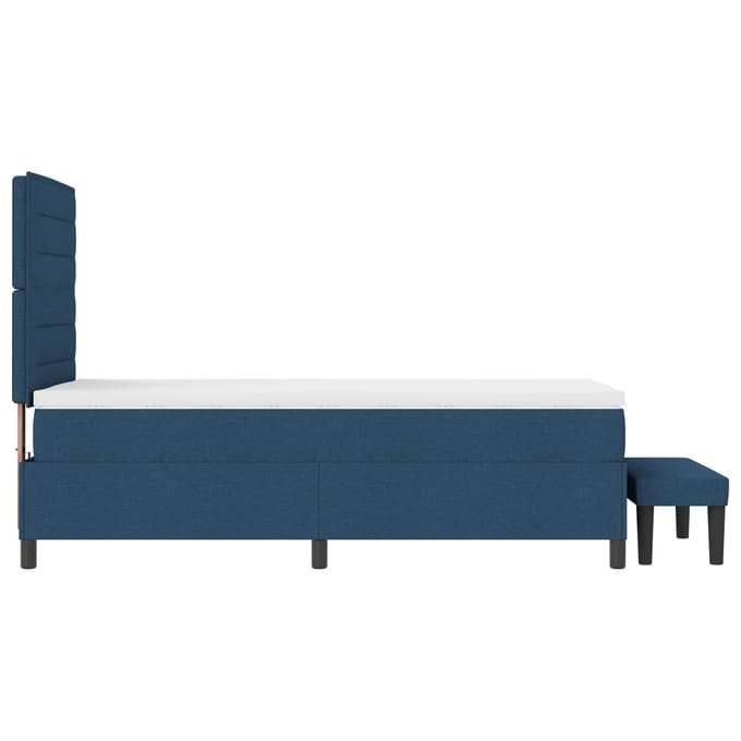 vidaXL - Boxspring - bed - met - hoofdeinde - Blauw - 80 - x - 200 - cm - Stof