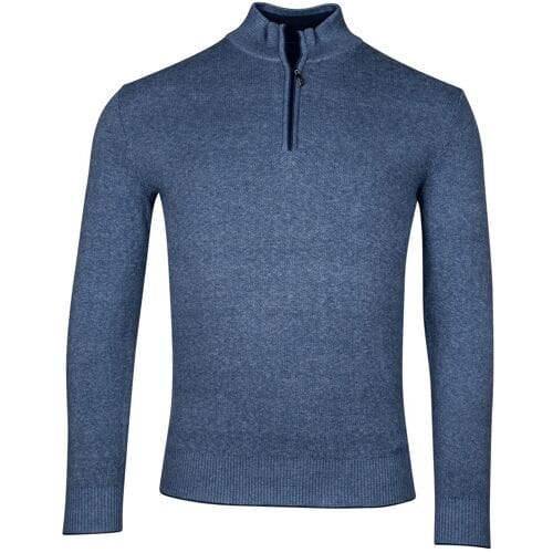 Baileys Trui Half Zip Allover 2-Tone Midden Blauw / male