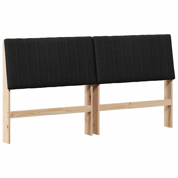 vidaXL Gestoffeerd hoofdbord Zwart 200 cm Massief grenenhout