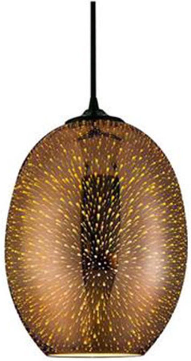 LED Hanglamp 3D - Quanta - Ovaal - Koper Glas - E27