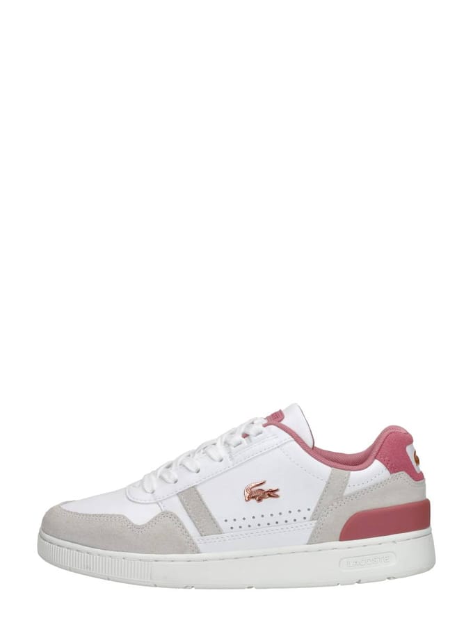 Lacoste T-Clip Dames Sneakers - Wit/Roze - Maat 37