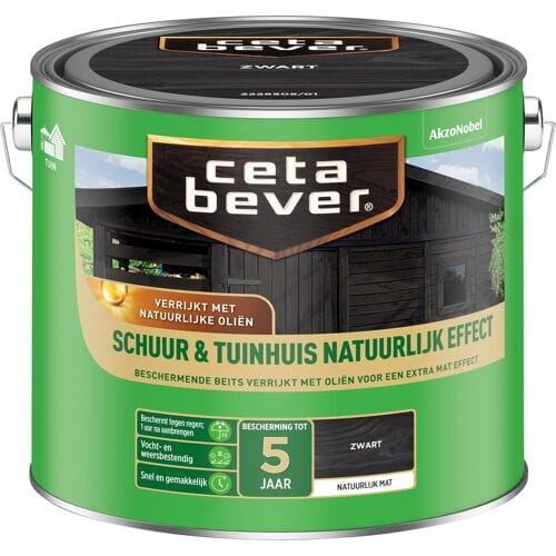 Cetabever Beits Schuur en Tuinhuis Natuurlijk Effect Mat - Zwart