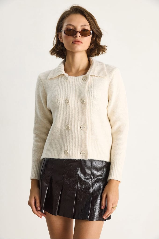 Geribbelde Breiknit Cardigan