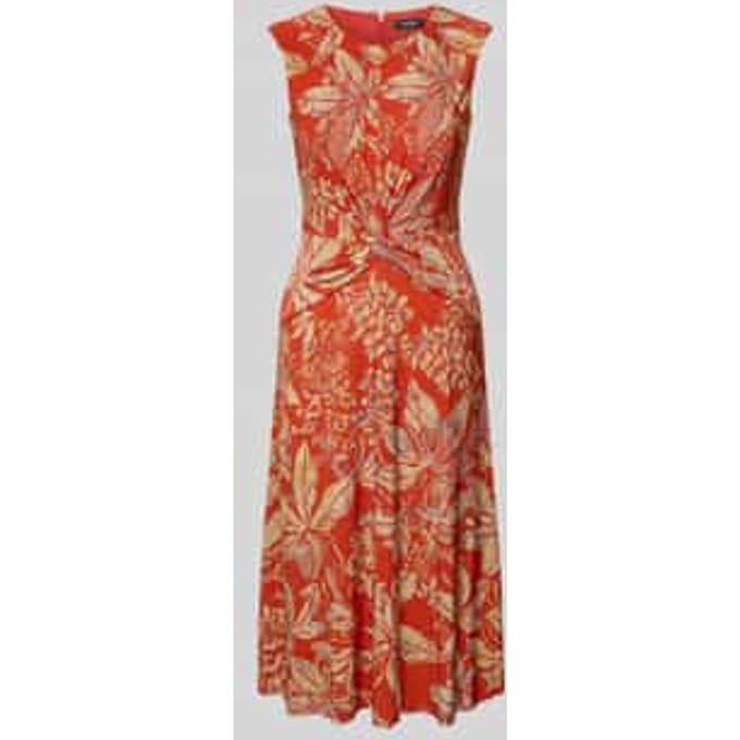 Midi-jurk met knoopdetail, model 'TESSANNE'