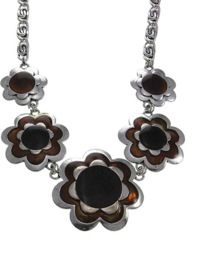 Behave - Ketting met bloemen - Roze - 43 cm