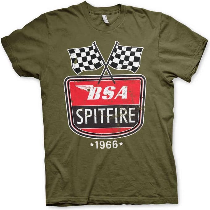 BSA Heren Tshirt -M- Spitfire 1966 Groen