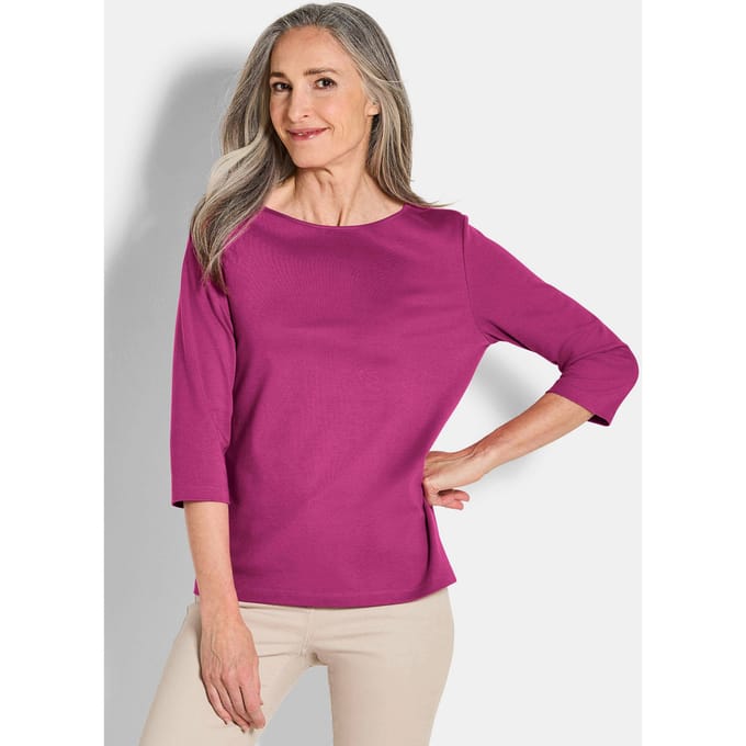 Basic shirt van interlock-jersey - bessen - Gr. 42 van Goldner Fashion