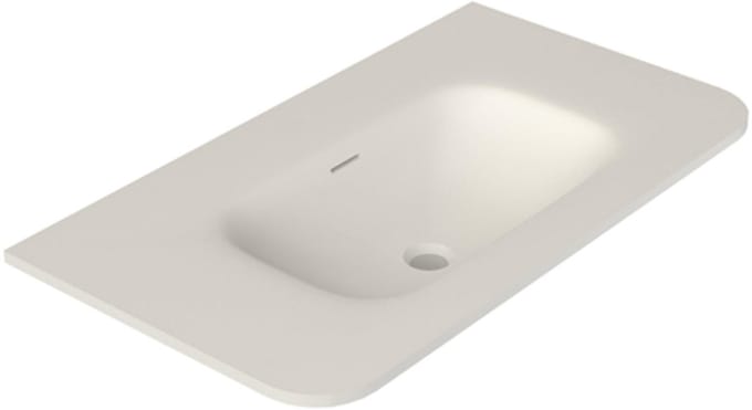 Saniclass Terra Meubelwastafel - 101x46x1.2cm - afgeronde hoeken - 1 wasbak - zonder kraangat - solid surface - wit mat