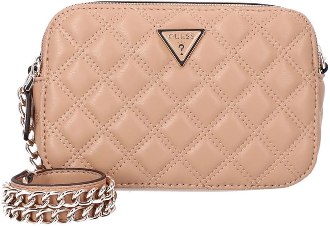 GUESS schoudertas Giully II Camera Bag Beige Lichtbruin