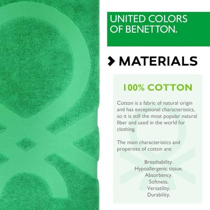Badmat - Benetton - 50x80 cm - 100% katoen - 750 g/m2 - Groen groen