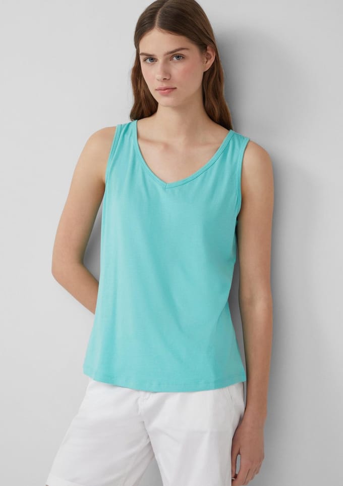 T-shirt Top van jersey met uitsnijding en strik voor vrouw s.Oliver