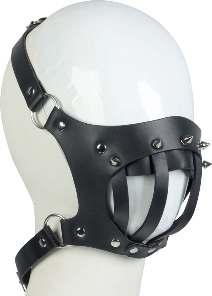 Banoch | Masker Hannibal | zwart imitatie leer | Bondage
