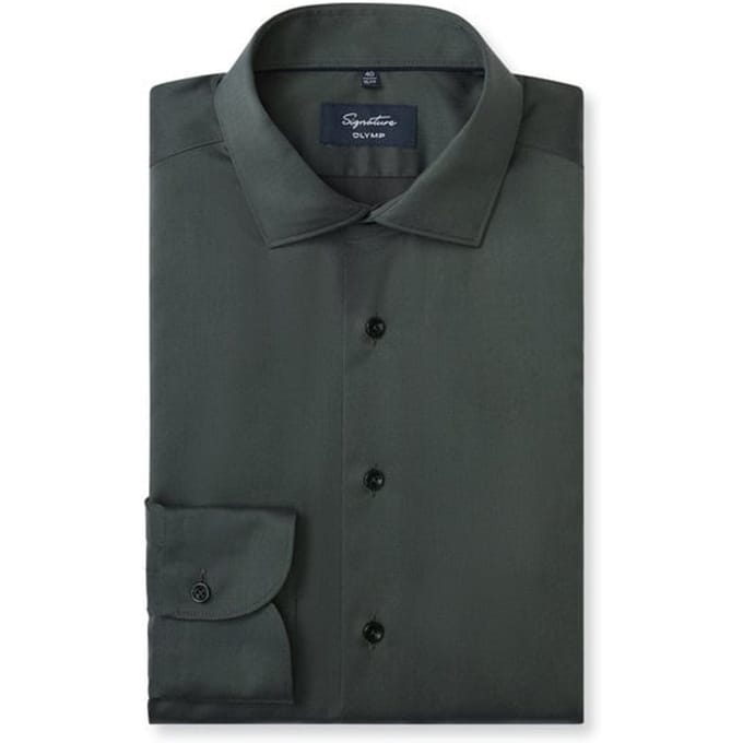 OLYMP Signature Overhemd, Tailored Fit, Signature Kent, Groen