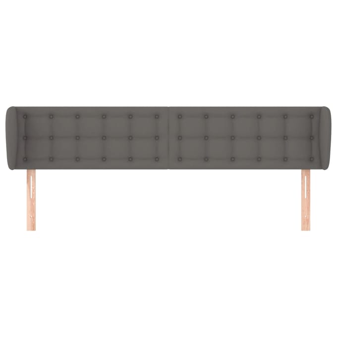 vidaXL - Hoofdbord - met - randen - 183x23x78/88 - cm - kunstleer - grijs