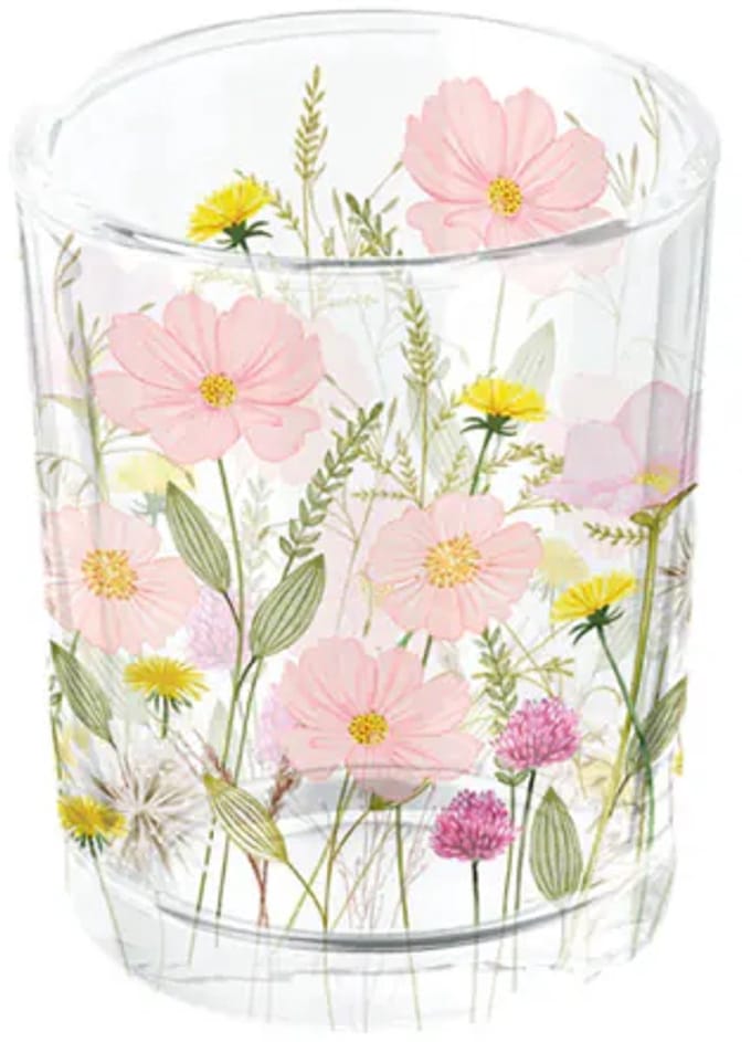 Ambiente Theelichthouder Pastel Bloemen Roze