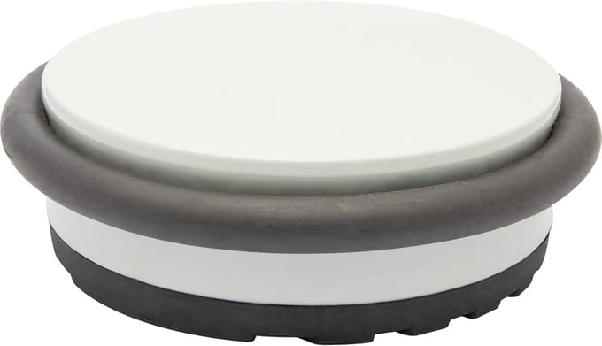 Vloer deurstopper - Deurdemper - Deuren beschermen - Industrieel staal - Ø 98 x 30 mm - Lichtgrijs