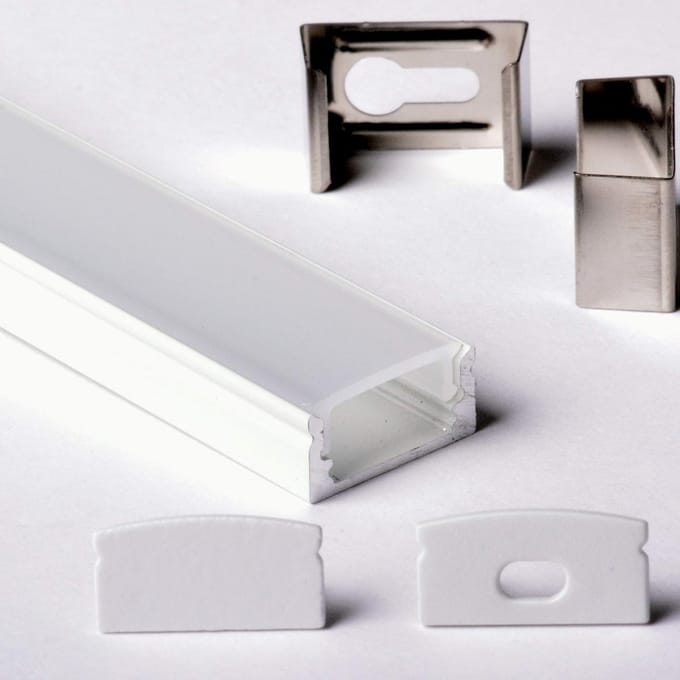 Aluminium profiel voor LED strip 3 meter met witte opale cover