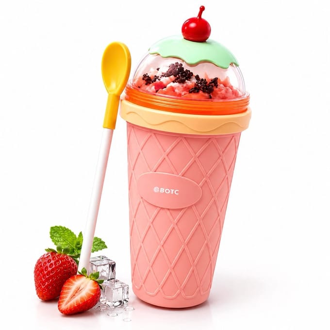 BOTC Slushy Maker - Slush puppy maker - Slushy Cup - BPA Free - IJscrusher - Roze