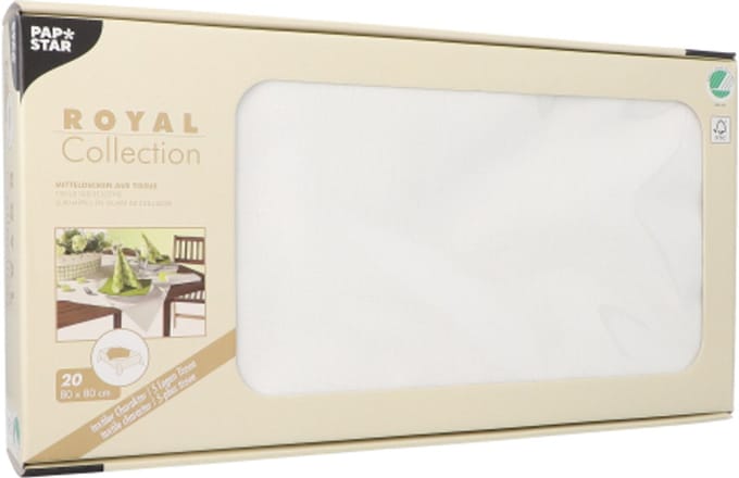 20 Napperon, Tissue "ROYAL Collection" 80 cm x 80 cm wit