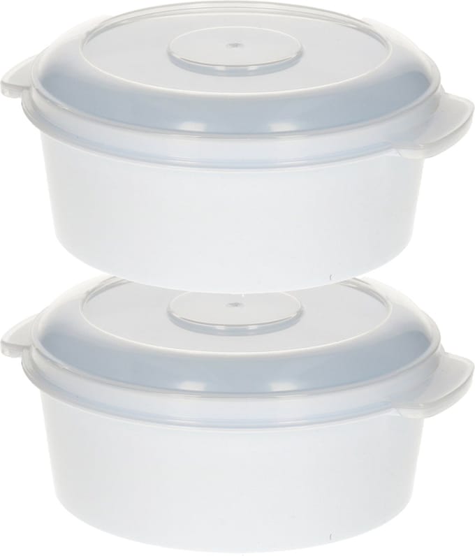 Plastic Forte Magnetronschaal - 2x - 500 ml - wit/transparant - kunststof - BPA vrij