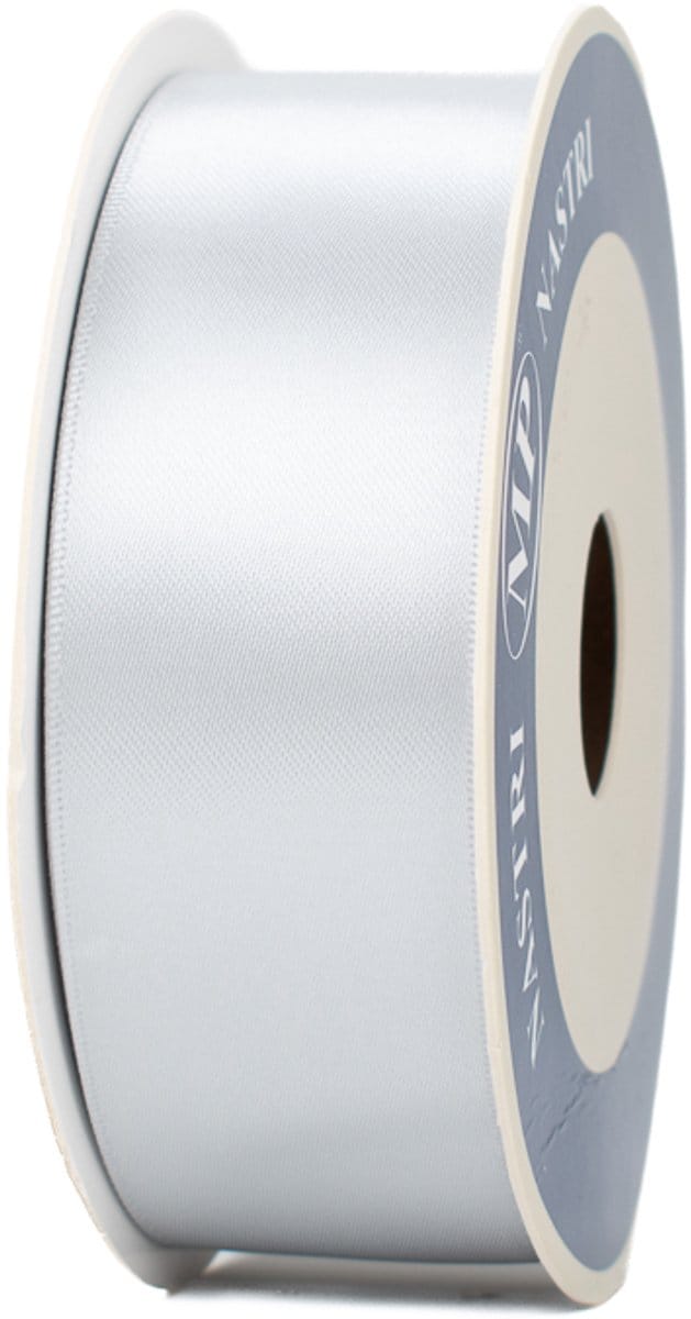 Satijn Lint - 40 mm - Zilver - Glanzend decoratielint - 25 meter