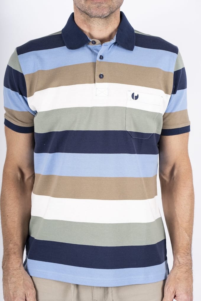 Pre End Poloshirt - multi stripes - regular fit - Maat L