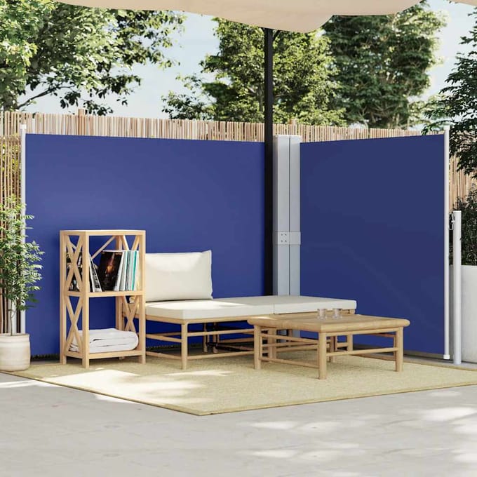 vidaXL - Windscherm - uittrekbaar - 140x600 - cm - blauw