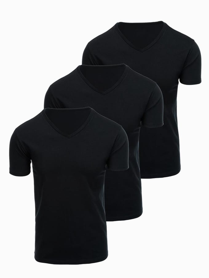 OMBRE T-shirt - Regular Fit - Korte Mouw - Effen Zwart M