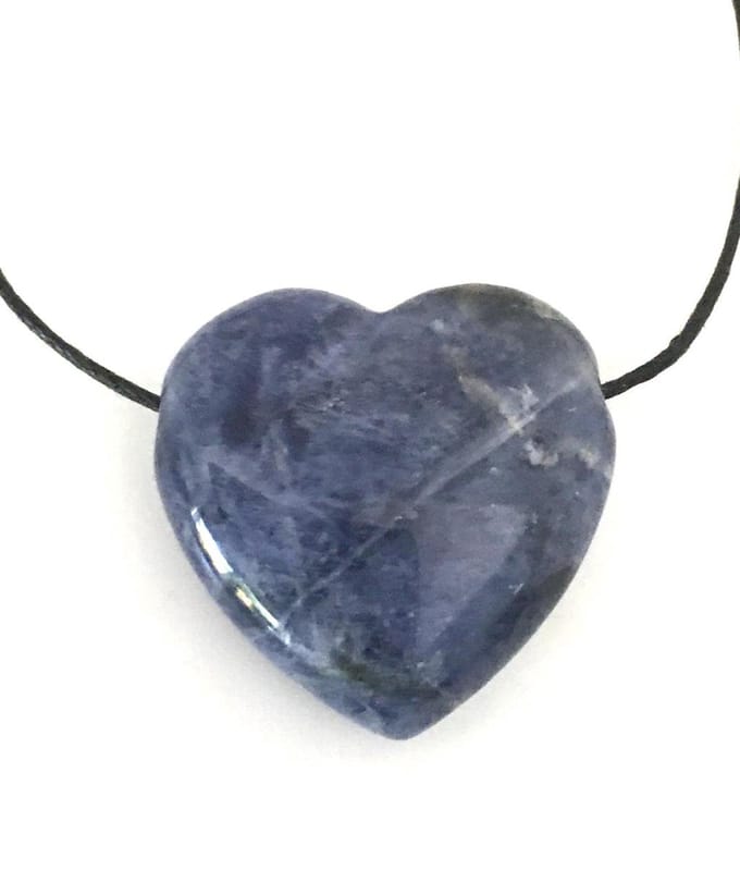 sodaliet edelstenen hanger hart 3 cm blauw inzicht