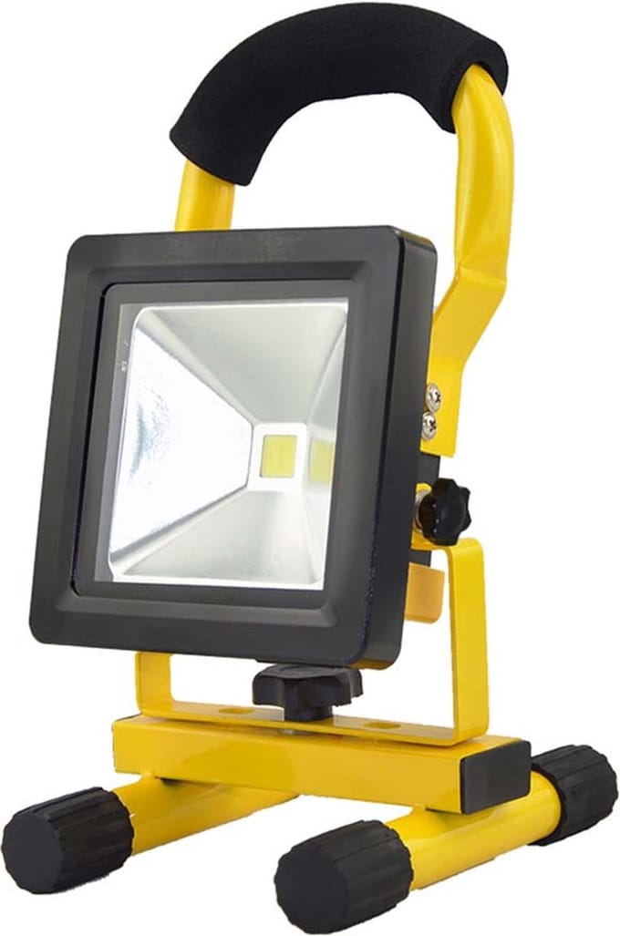 Oplaadbare LED bouwlamp op accu - 10 Watt - Met grondstandaard