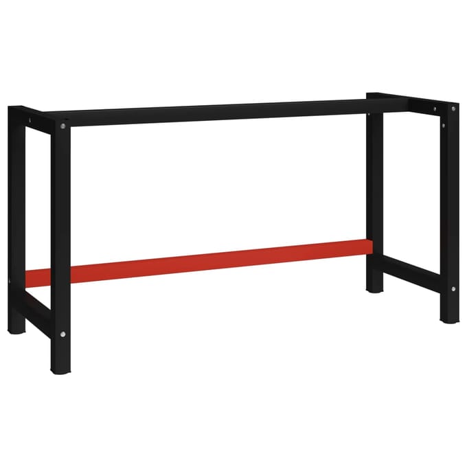 vidaXL - Werkbankframe - 150x57x79 - cm - metaal - zwart - en - rood