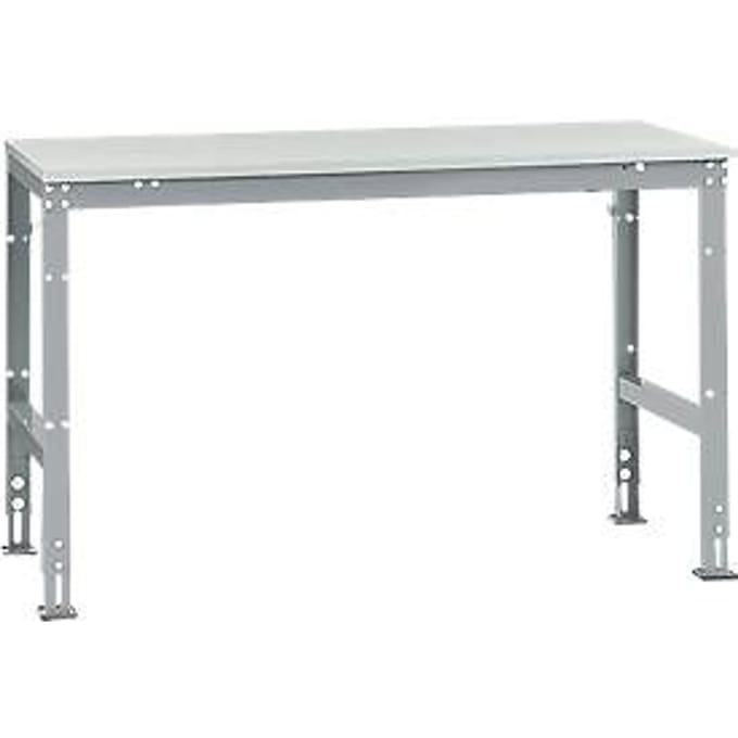 Manuflex basistafel UNIVERSAL Standaard, tafelblad melamine, 1500 x 800, aluminium zilver
