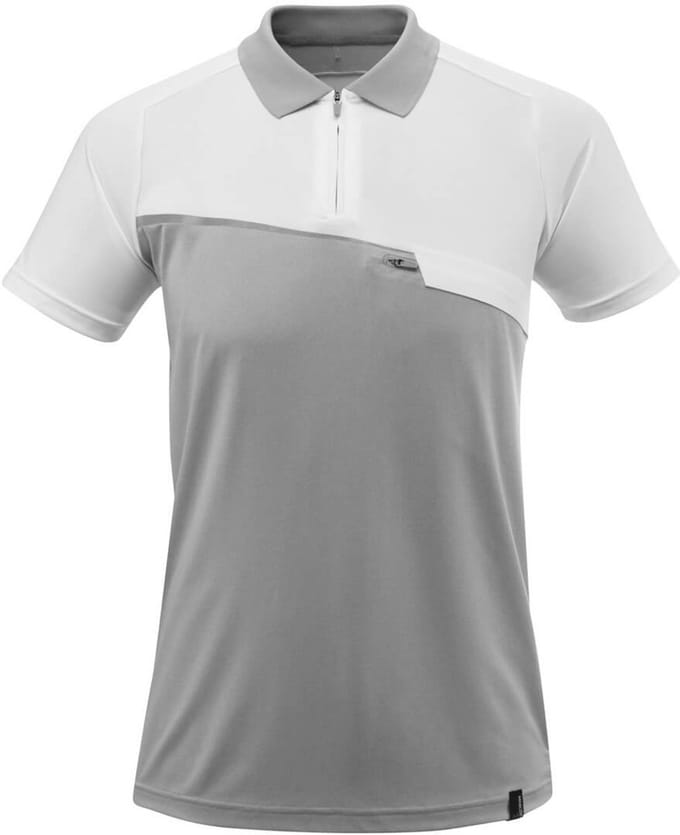 Mascot Advanced Poloshirt met borstzak 17283-945 - grijs-gemêleerd/wit - S