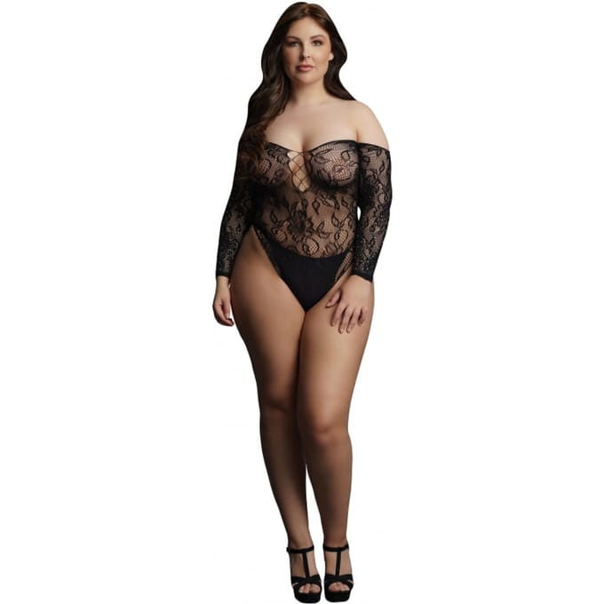 Shots - Le Désir Wonder Strass Bodysuit - Plus Size black Queen Size
