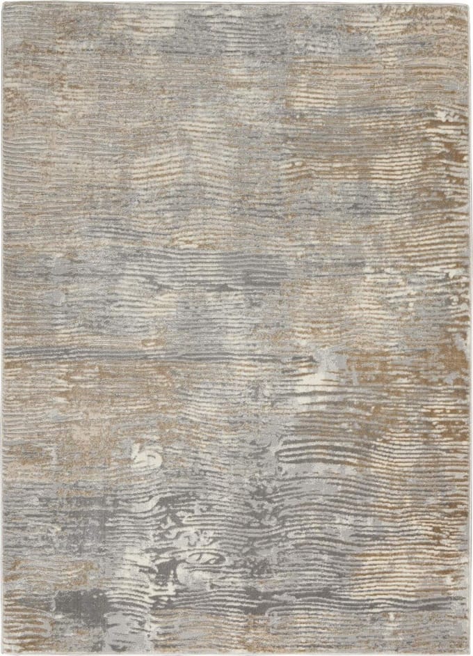 Nourison - Vloerkleed Solace Grey Beige - 69x221 cm - Laagpolig