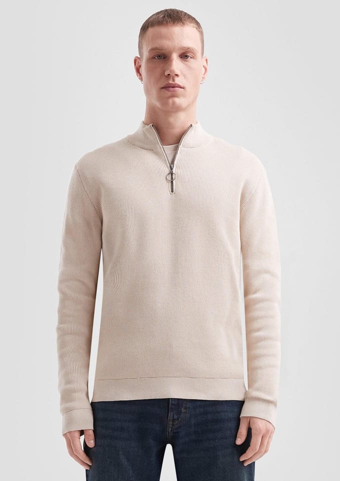 Q/S designed by - Heren pull - Maat M - Mannen - Bruin - katoen