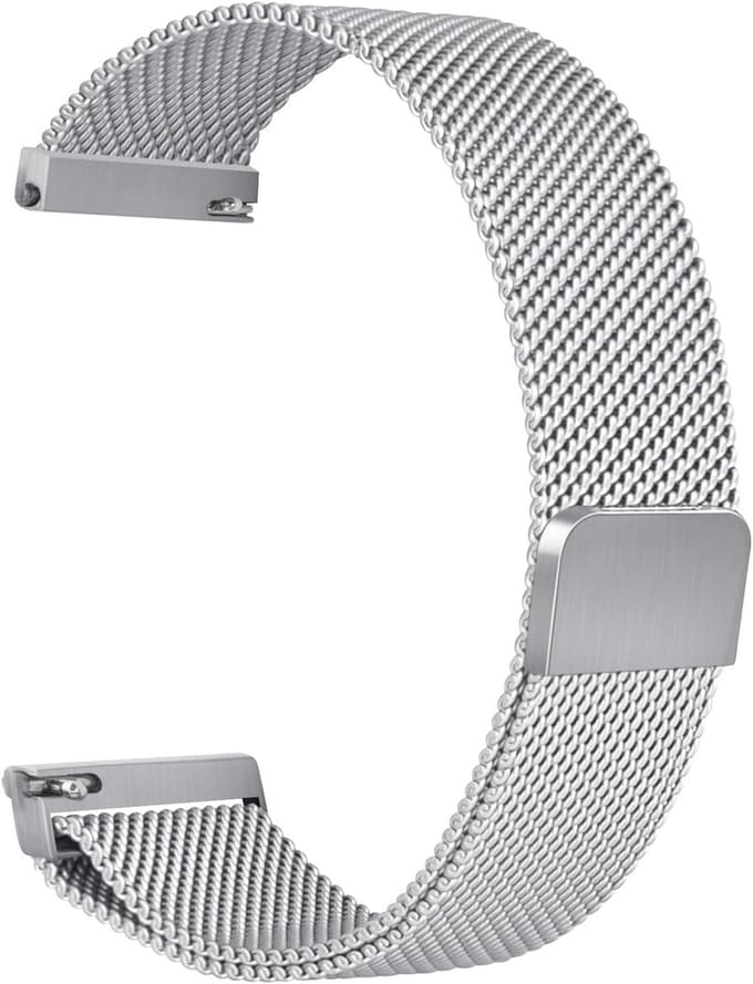 Milanese RVS Bandje - Geschikt voor Amazfit Active 2 Round / Active 2 Square / T-rex 3 Pro 44mm - Zilver