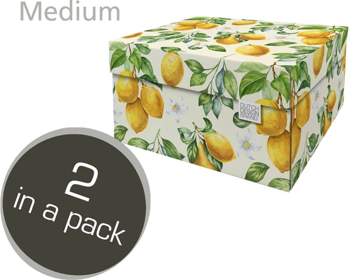 Dutch Design Brand - Dutch Design Storage Box Medium - Opbergdoos - Opbergbox - Bewaardoos - Citroenen - Lemons