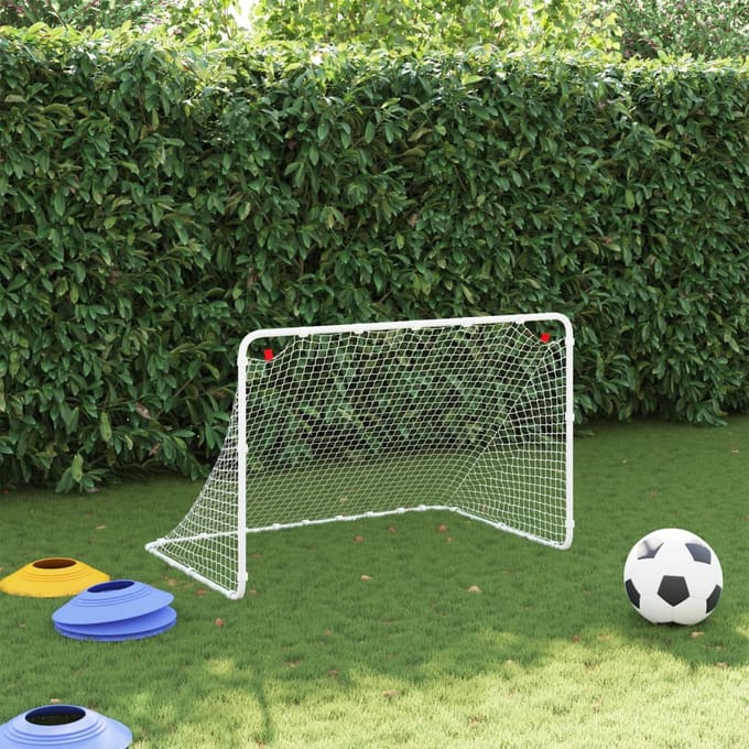 vidaXL - Voetbaldoel - Wit - 122x81x81 - cm - Staal