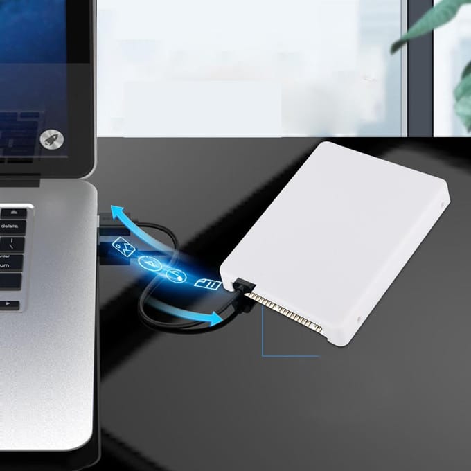 Boîtier de disque dur SSD mSATA vers IDE 2,5 pouces PATA IDE Port parallèle Boîtier de disque dur (blanc) (Pas blanc