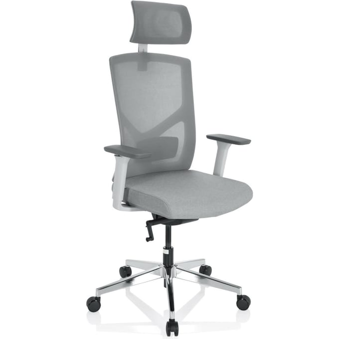 Bureaustoel BRETON PRO W Stof / Netstof grijs hjh OFFICE