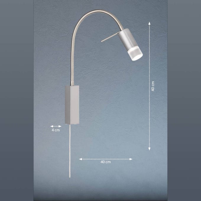 FISCHER & HONSEL LED wandlamp River, flexibele arm, glas
