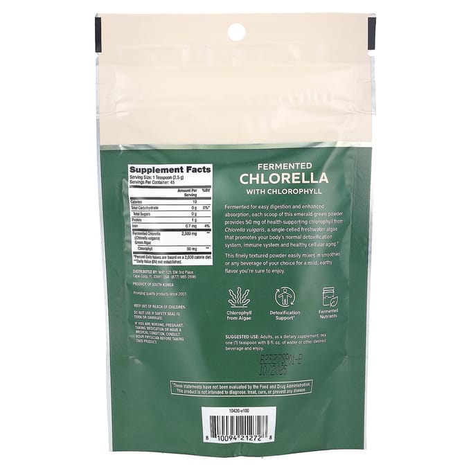 Dr. Mercola, Gefermenteerde Chlorella met Chlorofyl, 112,5 g(3,96 oz)